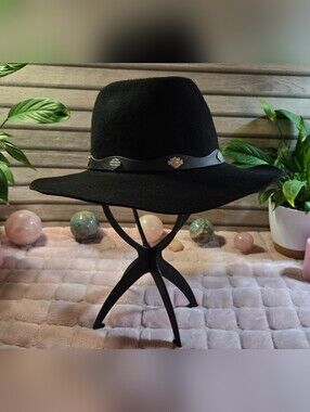 Harley-Davidson Black Wide-Brim Wool Hat with Stud Crest Band
